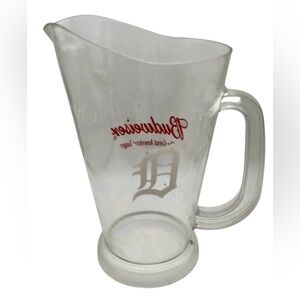 Budweiser Red Letters Detroit Tigers MLB Baseball Logo Plastic Beer Pitcher Used